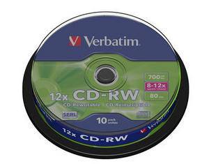   Verbatim CD-RW 700mb 12x 10 Pack Spindle 43480