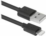 Кабель Defender USB 2.0 Am - 8 pin Lightning Apple (ACH01-10BH) черный