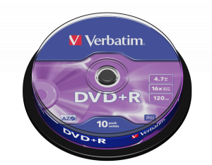   Verbatim DVD+R Matt Silver 4,7GB 16x 10 Pack Spindle 43498