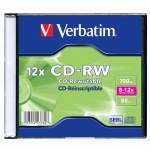 Оптические диски Verbatim CD-RW 700mb 12x Single Slim Case 43762