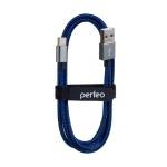 Кабель Perfeo USB - USB Type-C (U4904) 3 м, синий/черный