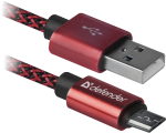 Кабель Defender USB08-03T Pro USB2.0 - microUSB красный