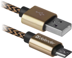 Кабель Defender USB08-03T Pro USB2.0 - microUSB золотой