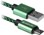 Кабель Defender USB08-03T Pro USB2.0 - microUSB зеленый