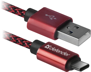 Кабель Defender USB09-03T Pro USB2.0 - Type-C красный