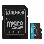   Kingston Canvas Go Plus microSDXC UHS-I U3 V30 128GB Class10 A2 + SD adapter (SDCG3/128GB)