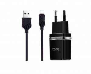 Сетевой адаптер Hoco C12 Smart + кабель Lightning 8pin черный