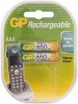 Аккумуляторы GP AAA 650 mAh 2BL (GP65AAAHC-2DECRC2)