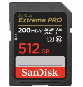   SanDisk Extreme Pro SDXC 512GB Class10 UHS-I U3 V30 200MB/s (SDSDXXD-512G-GN4IN)